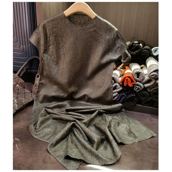 Women's XL Casual A-Line Comfortable Breathable Lightweight High Elasticity Solid Color Floor-Length Ruched Curvy Casual Dress