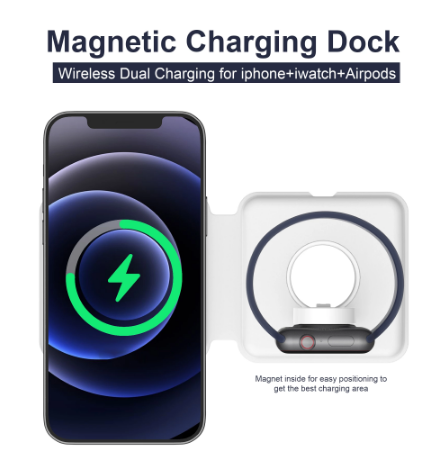 8mm distance 9V1.67A 15W Folding Magnetic Wireless Charger
