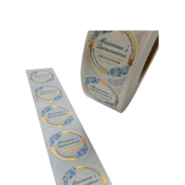 Custom logo Sticker Waterproof Bottle Cap Label Adhesive Label Skincare Cosmetic Aromatherapy Products