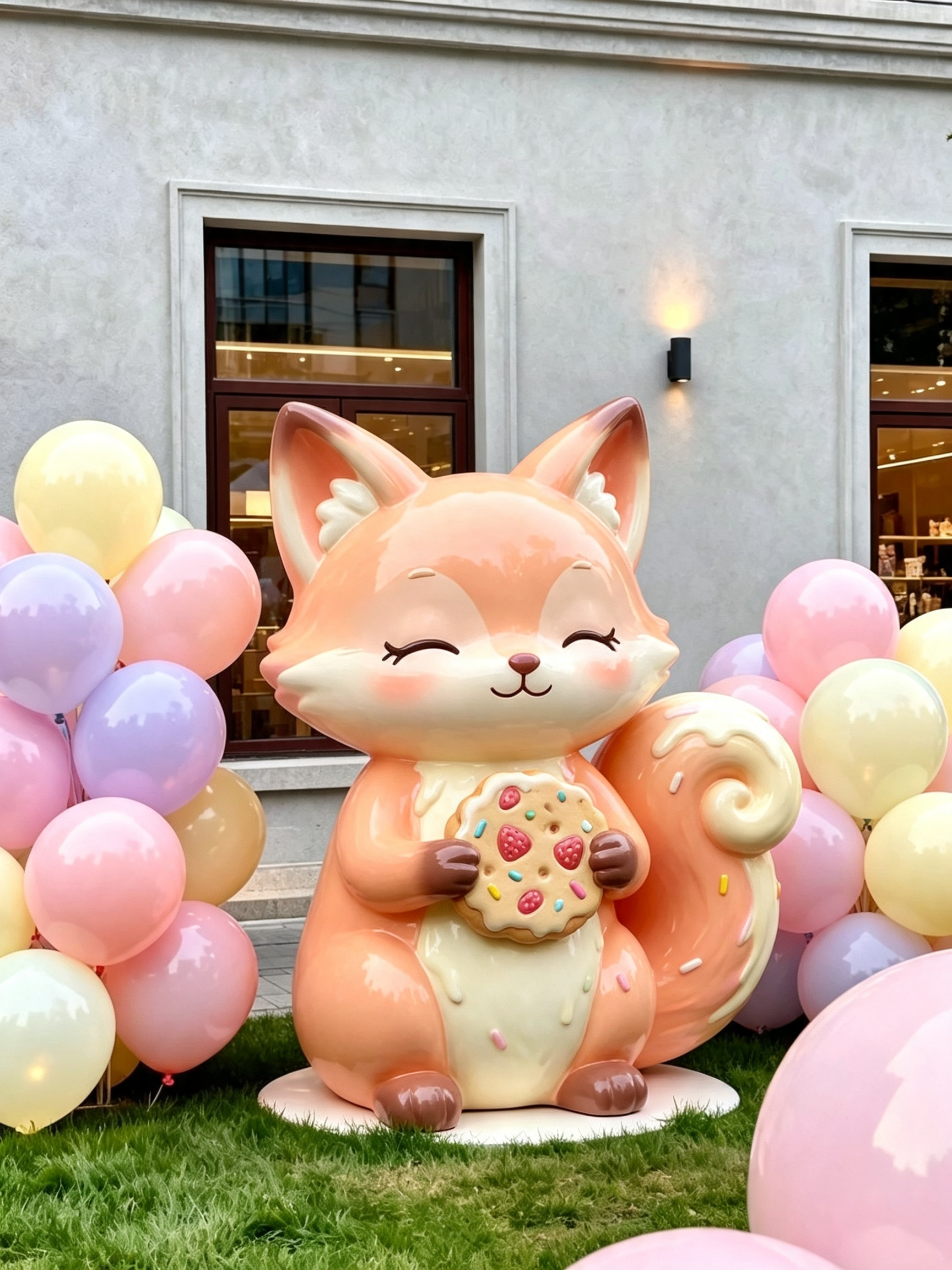 Customized Color Weather Resistant Hand-painted Fiberglass Sculpture Cartoon Animal Statue for Outdoor Art Installation