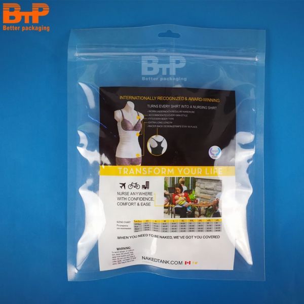 Customized Hanger Garment Clothes clear Plastic Packaging Bags for Man Underwear