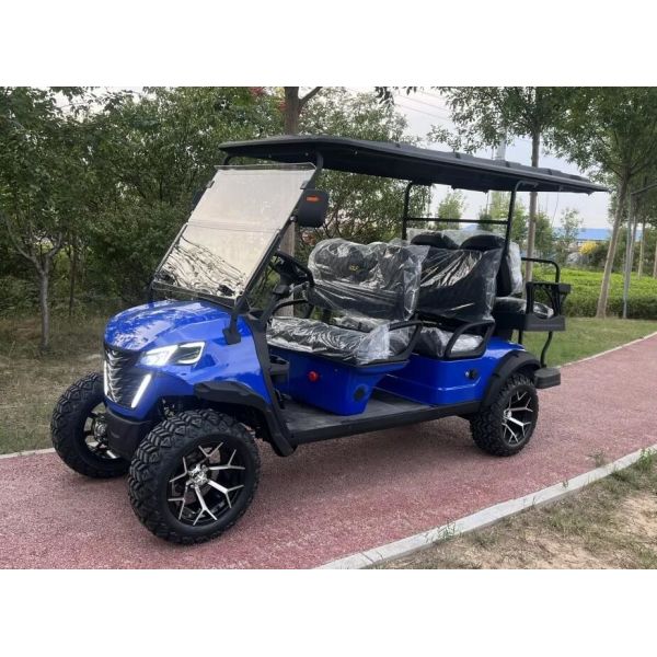30 KM/H Long Range Electric Golf Cart Rechargeable Sightseeing Vehicle Lithium Ion Battery