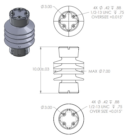 13.8 кВ керамический порцелановый изолятор поддержки для фиксированной медной решетки
