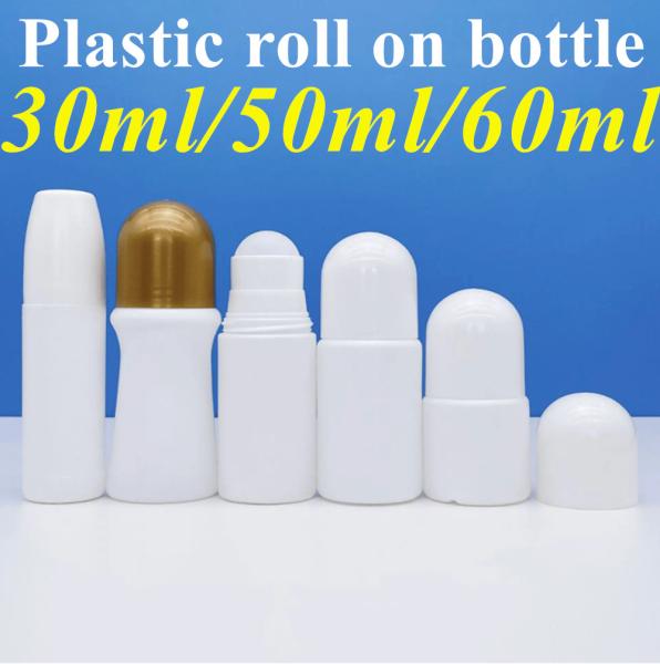 50ml 60ml essential oil body odor Underarm Skin Care Plastic HDPE Deodorant Antiperspirant plastic Roll on Bottle