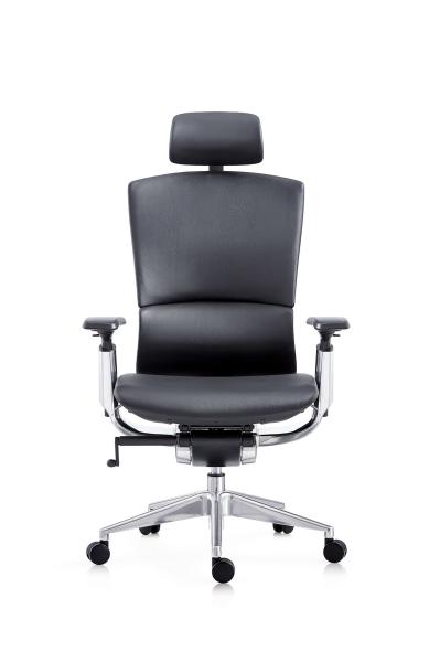 60mm Nylon Castor Leather Office Swivel Chair 68*64*114 With Lift Armrest