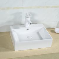 La salle de bains carrée intégrée de plan de travail descendent acide de lavabo de main de 50cm l'anti
