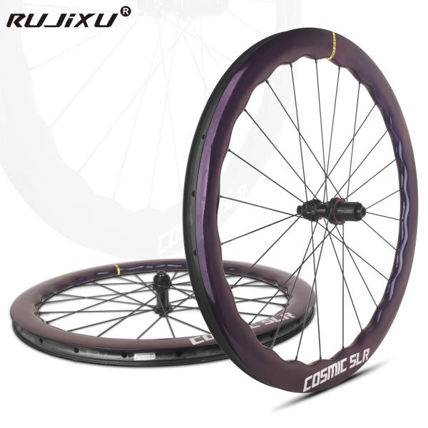 T700T800 Carbon Cloth 6 Claw Super Loud Hub Variable Speed Rim Center Lock Disc Brake Wheel Set for Road Bicycle 5045mm Wave