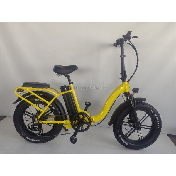 750W 48V E Bicycle 20 Inch Yellow Fat Tire Electric Bike for 31-60 km Range per Power