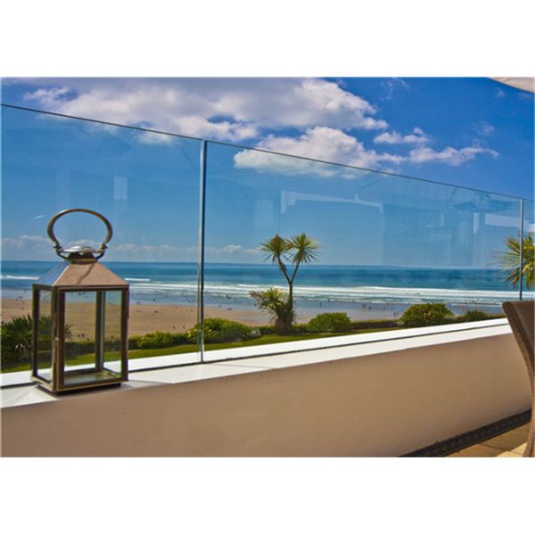 Easy Installation Frameless Glass Deck Railing With Base Channel Fixing Details