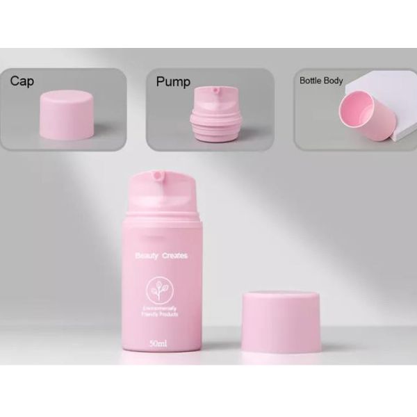 Purple 150ml Airless Pump Bottle , Sunscreen Lotion Bottle Travel Size