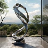 Souvenirs oubliés sculpture en acier inoxydable poli pour les parcs publics