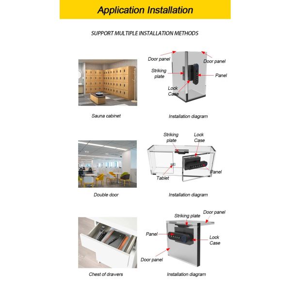 Biometric Keypad Combination Lock for Office Drawer Easy Installation and High Security