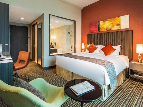 Hotel style apartment interior design of Laminated furniture for Wall mounted cabinet and Upholstered headboard bed