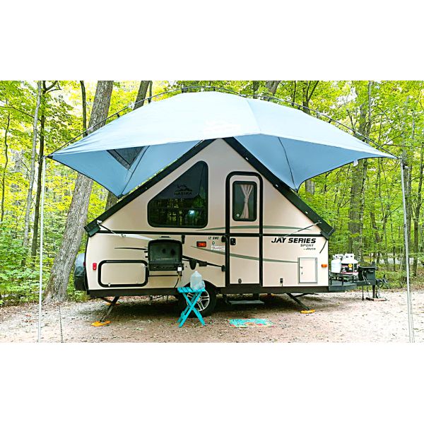 Waterproof Car Awning Sun Shelter, Portable Auto Canopy Camper Trailer Sun Shade for Camping, SUV, Outdoor, Beach Army
