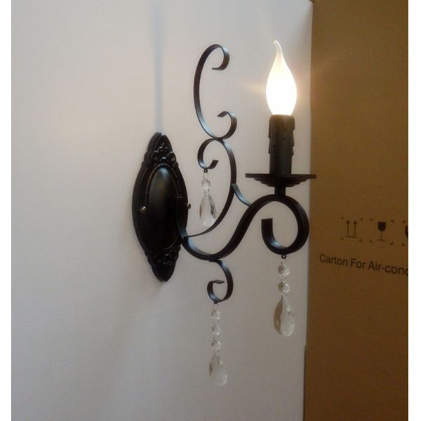 Candle Light Metal Crystal Wall Lamps Single Head E14 Bulb led wall sconces (WH-VR-100)