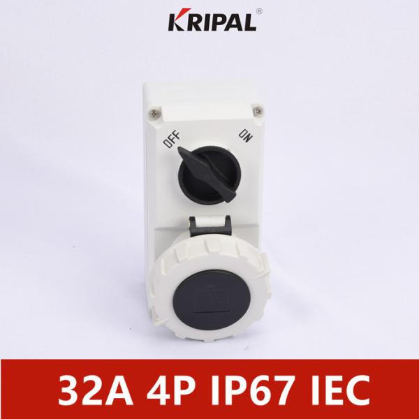 IP67 16A 3P Switched Socket With Mechanical Interlock IEC standard