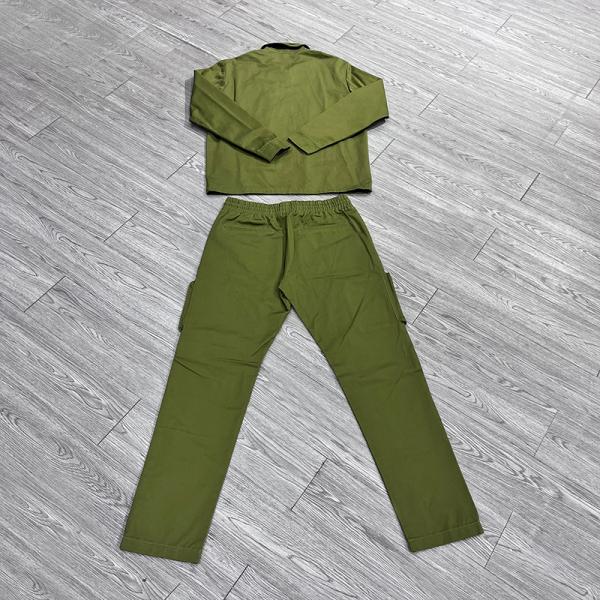 Polyester Custom Windbreaker Cargo Sweatpants Set Men's Zip Up Jacket With Custom Label