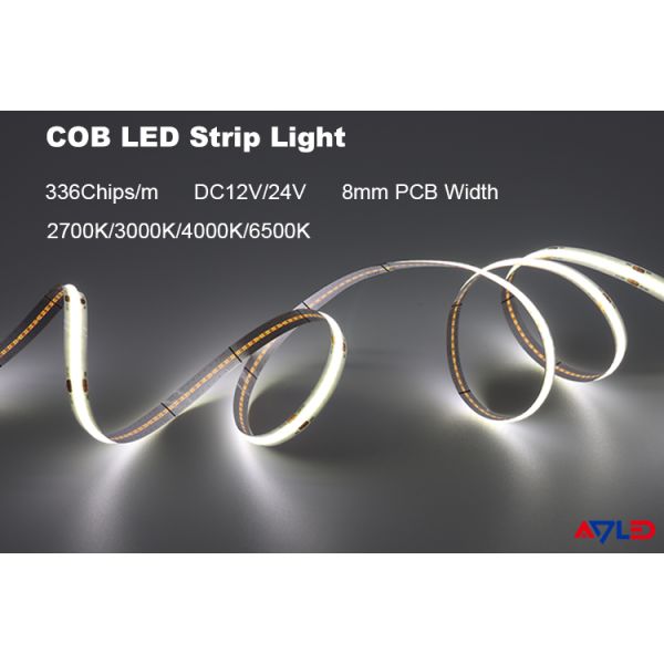 Bright COB LED Strip Lights 336 LEDs/M Natural White 4000K CRI90+ 24V For Home