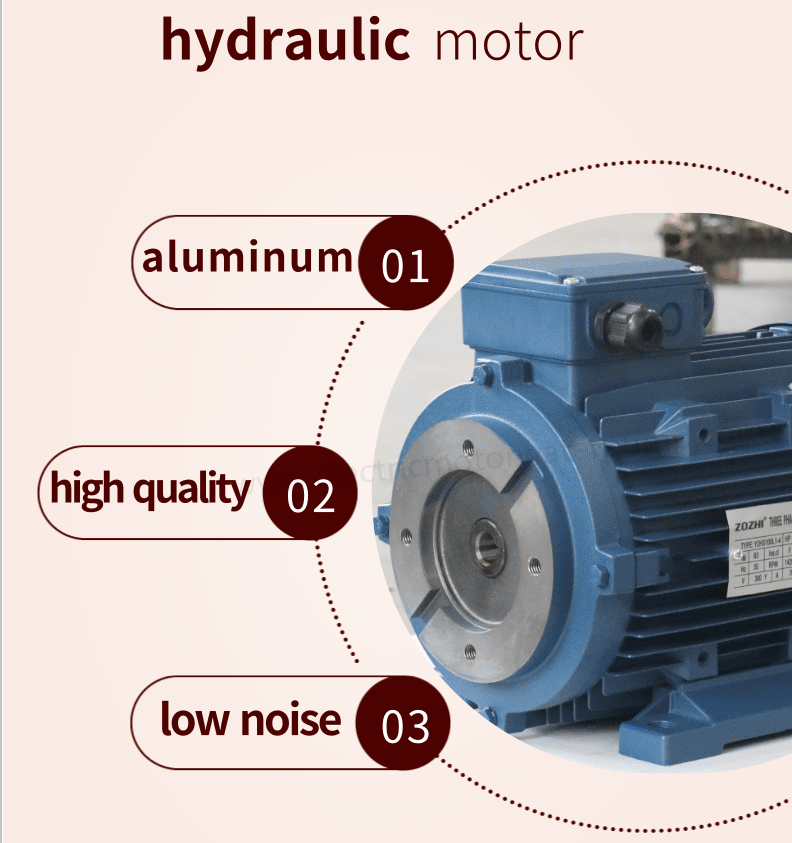 El motor hidráulico 2HP 3HP 5.5HP 7.5HP del eje interno de IP54 IP55 para a presión maquinaria de la fundición