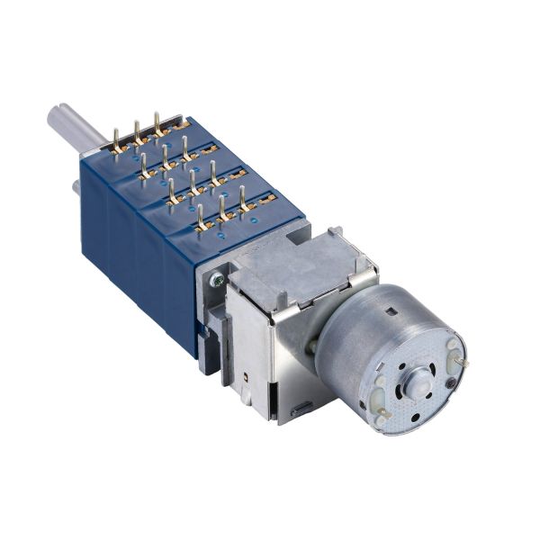 Моторизованный RK27LOG Стереопотенциометр Четыре группы гладкий цилиндрический вал для аудио