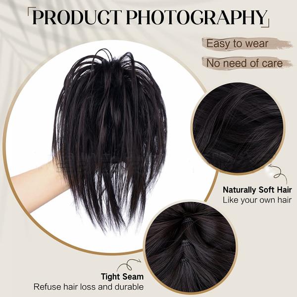 High Braided Ponytail Weave Human Hair Extension Medium Cap Size Can Be Styled Dyed And Permed
