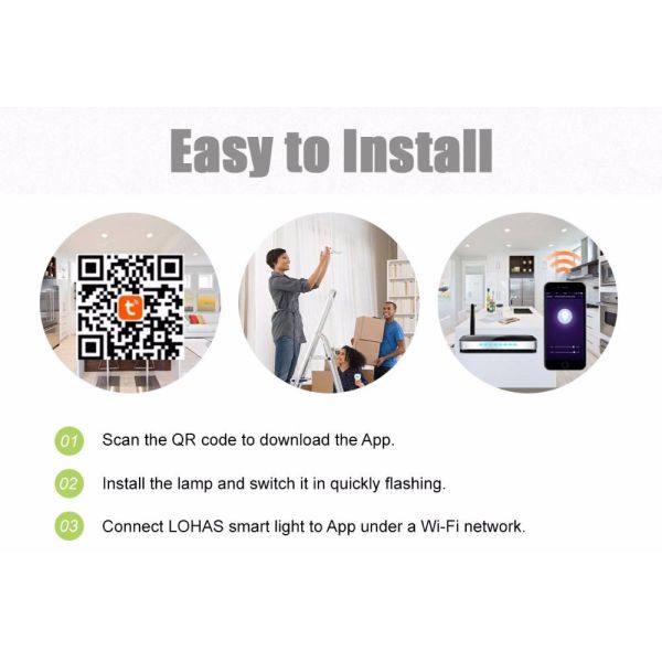 Multicolor Smart Led Downlight with Wifi Tuya App Control and Rgbcw Dimming Function