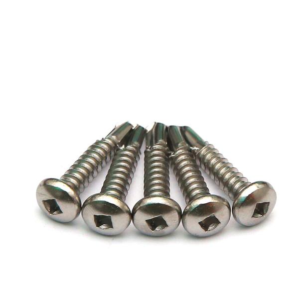 Robertson Square Socket Wood To Metal Self Drilling Screws Pan Head Stainless Steel 410