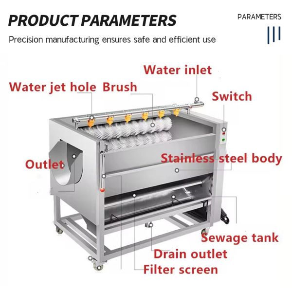 Electric Automatic Commercial Electric Potato Peeler Machine For Manually Discharging