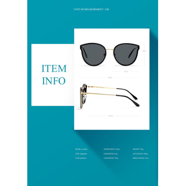 Trendy UV400 Big Frame Personalized Driving 142MM Women Sunglasses