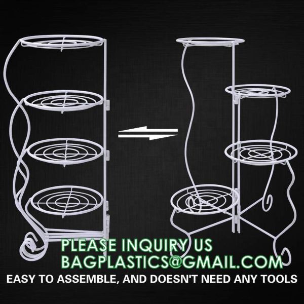 Plant Stand Indoor Outdoor, Plant Shelf Multiple Flower Pot Holder, Metal Wrought Iron Planter Shelf Plant Display