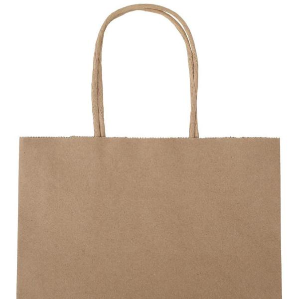 100gsm Square Bottom Greaseproof Brown Kraft Paper Grocery Bags Bulk For Food Delivery