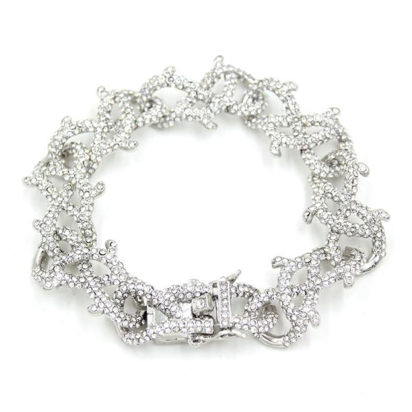 New Arrival Hip Hop Jewelry Nickel Free Rhinestone Gold Plated Cuban Chain Bracelets For Women Men Girls Jewelry Gifts