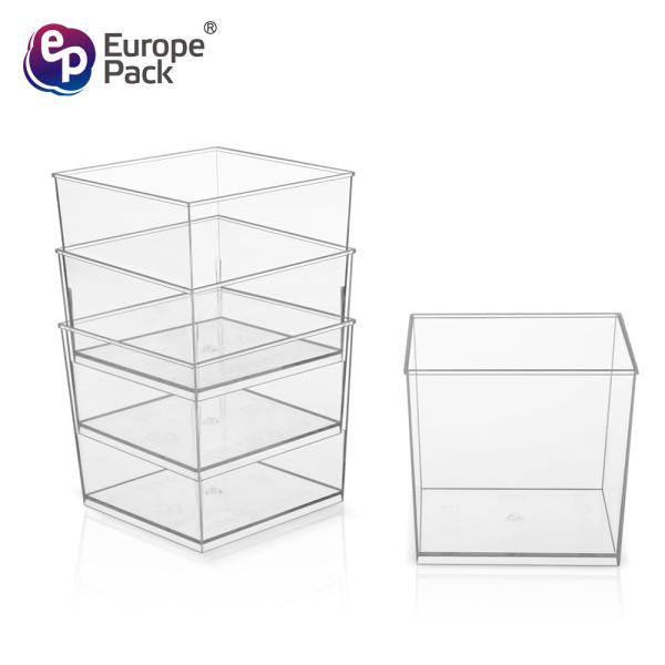 China Manufacturer custom printed square clear mini smoothie yoghurt dessert cups plastic disposable