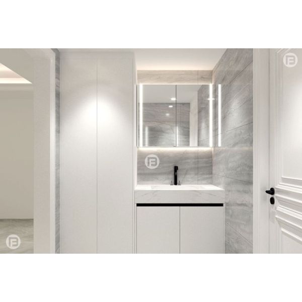 Un meuble de salle de bain en acier inoxydable résistant à la corrosion