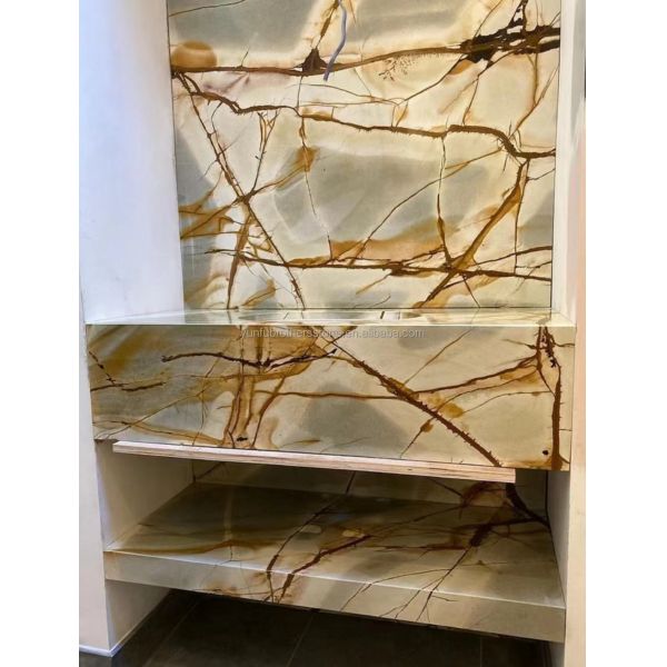 Blue Roma Quartzite Big Slab Suitable for Hotel Interior Wall and Kitchen Countertop