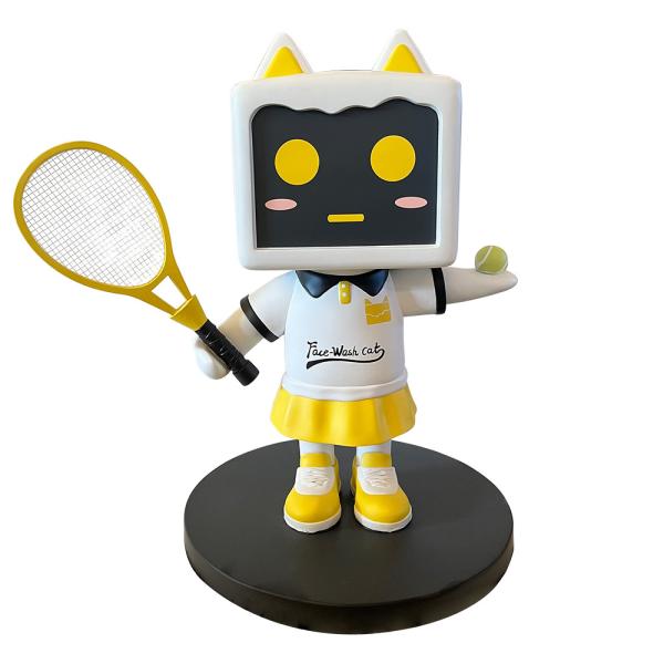 Fiberglass Figure Sculpture Tennis Girl For Store Window Display