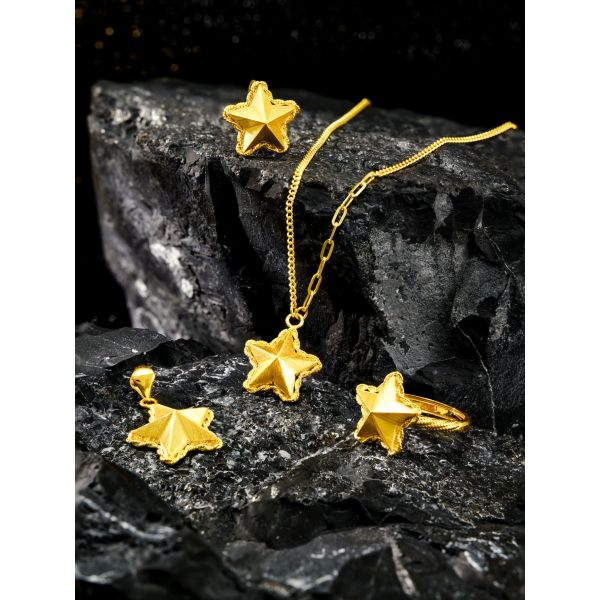 18K gold jewelry customized star necklace ring earring