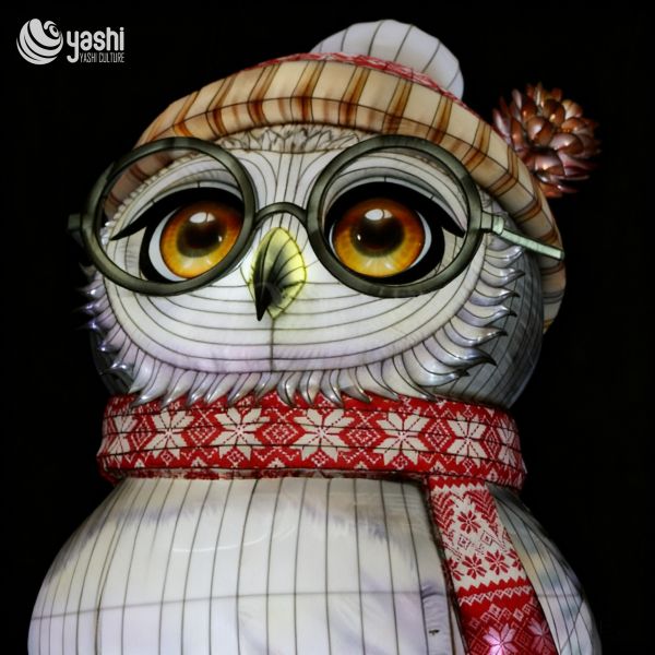 Chinese Silk Lanterns Outdoor Festival Garden Zoo Decoration Lanterns Animal Owl Cartoon