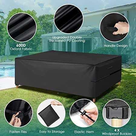 Custom Outdoor Easy-Going Furniture Covers UV Protection Dust Waterproof Patio Table Cover For Sofa Seats Tables