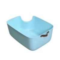 Facile à nettoyer boîte à litière en PET en pellet pour chat Boîte à litière en PET en petite taille bleu gris