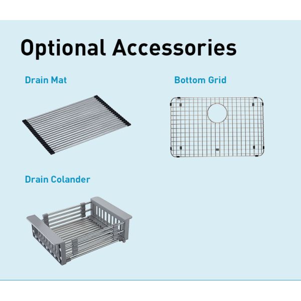 18 Gauge Workstation Stainless Steel Kitchen Sink With Strainer Silver Brushed Finish