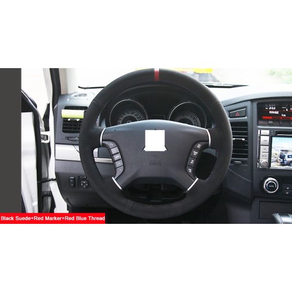 Hand Stitching Suede Steering Wheel Cover for Mitsubishi Pajero 2007-2014 Mitsubishi Galant 2008-2012