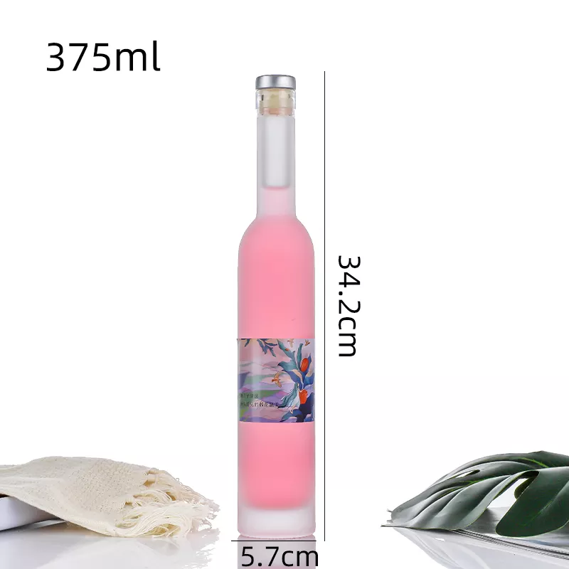 375 мл 500 мл Круглое стекло Вино сок Виски бутылка с прозрачным ошейником