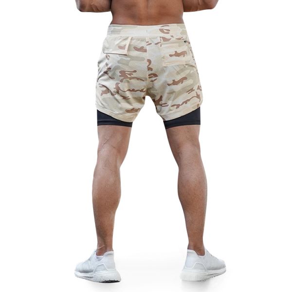 Custom Logo Double Layers Fitness Sportswear Mens Workout Compression Running Gym Shorts