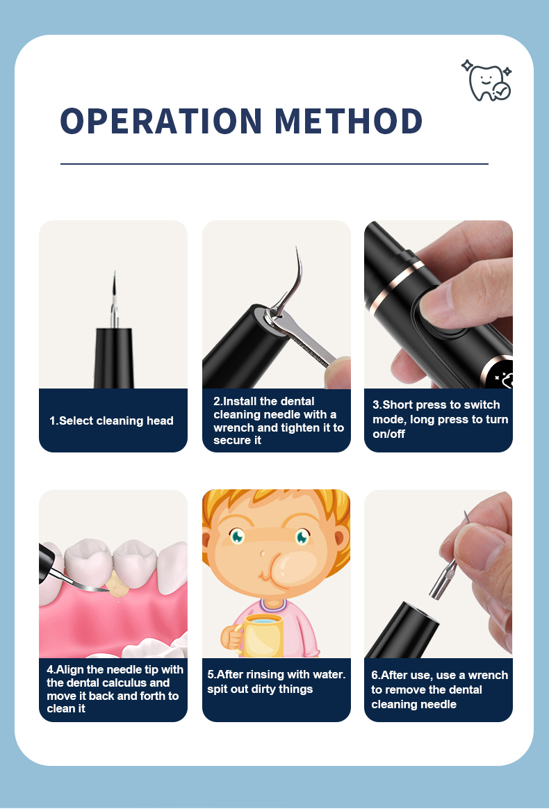 Переносное путешествие Ультразвуковое калькулирование Удаление пятен Зубной камень Ультразвуковое очиститель зубов