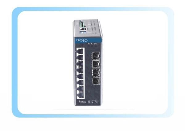 4 1000M SFP 8 10/100/1000M Ports Ethernet Rail Switch 12 Ports