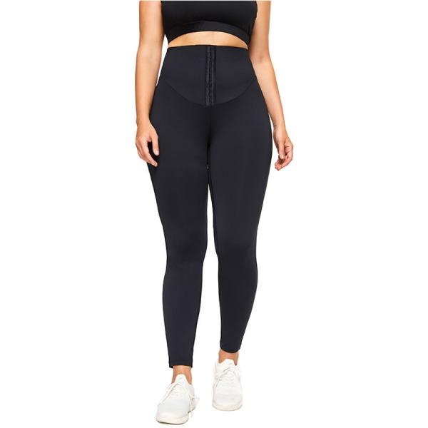 Spandex do poliéster mais calças de corrida altas elásticas de corrida de Waisted das caneleiras do tamanho
