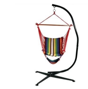 Outdoor Furniture Steel Patio Porch Hammock Chair with Easy Collapsible Base Stand