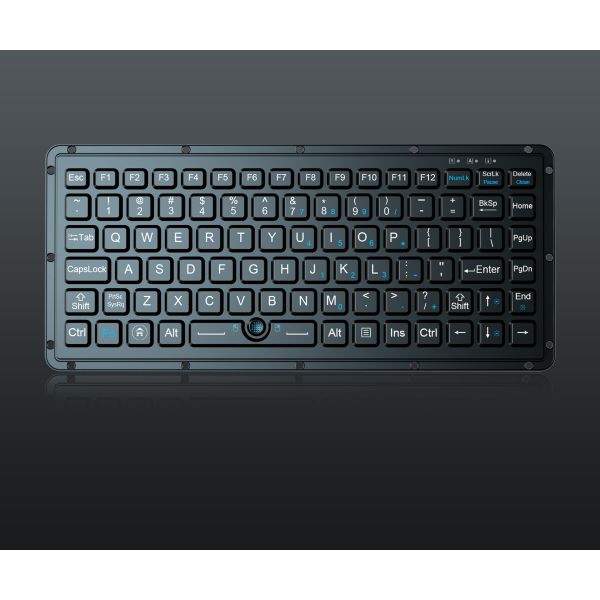 stainless steel keyboard Встроенная силиконовая промышленная клавиатура с синим отслеживающим пунктом и углеродными переключателями на золоте
