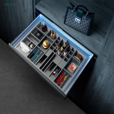 LEDライト付きメイクアップ化粧品アプリケーターボックスバニティ引き出しトレイ